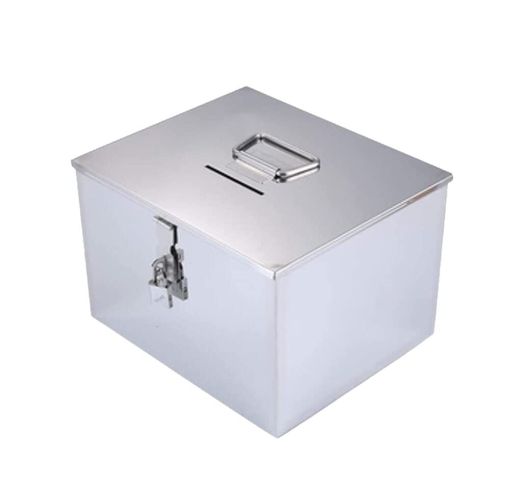Large-Capacity Stainless Steel Piggy Bank with Lock - Creative & Fashionable Money Jar for Kids & Adults - Portable Cash Savings Box for Home, Office, or Gift (Color: A, Size: Large)