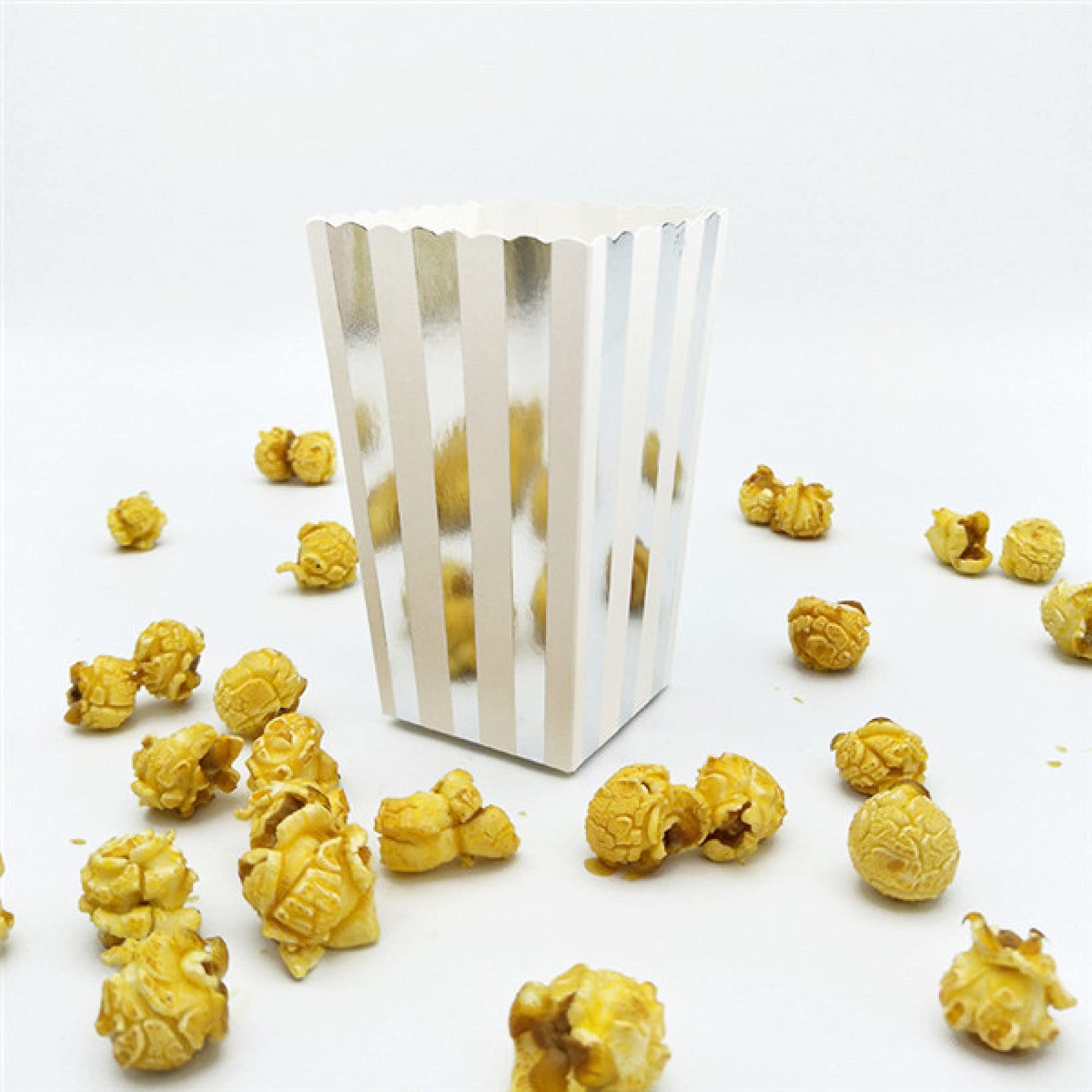 12 Pcs Popcorn Boxes - Wedding, Birthday & Christmas Party Supplies, Candy, Biscuit & Chocolate Gift Boxes, Buffet Bags for Movie Nights, Carnival Snacks & Holiday Celebrations