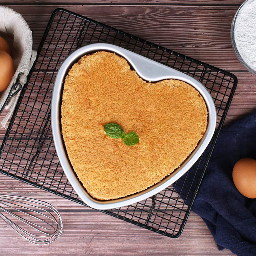 FRIGIIRE 6-Inch Deep Heart Cake Pan with Removable Bottom - 2-Piece Aluminum Push Pan Set for Cheesecake, Chiffon & Baking | Perfect for Valentine's Day, Anniversaries & Romantic Desserts