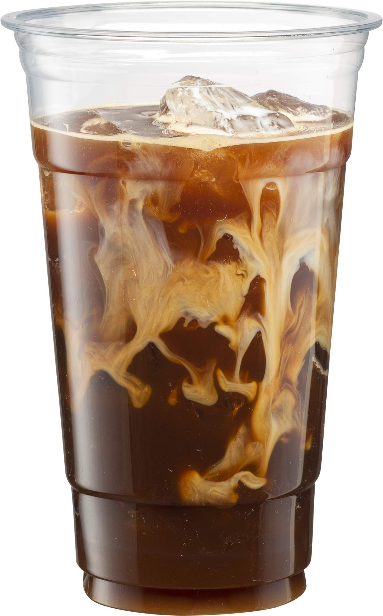 100-Pack 24oz Clear PET Plastic Cups for Iced Coffee, Cold Drinks, Smoothies, Slushies - Disposable Party Cups for Events, BBQs, Picnics & Home Use