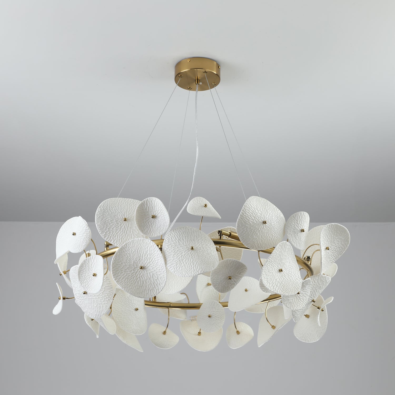 Lotus Petal Chandelier - Elegant Floral Ceiling Light Fixture for Living Room, Bedroom, Dining Room - Perfect for Home Decor & Wedding Venue Lighting