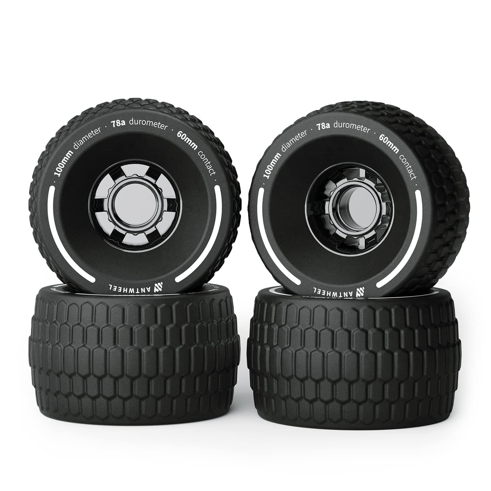 100mm All-Terrain Electric Skateboard Wheels - 78A High Rebound Urethane Wheels for Off-Road & Urban Commuting | Perfect for Longboards, E-Skateboards & Cruisers