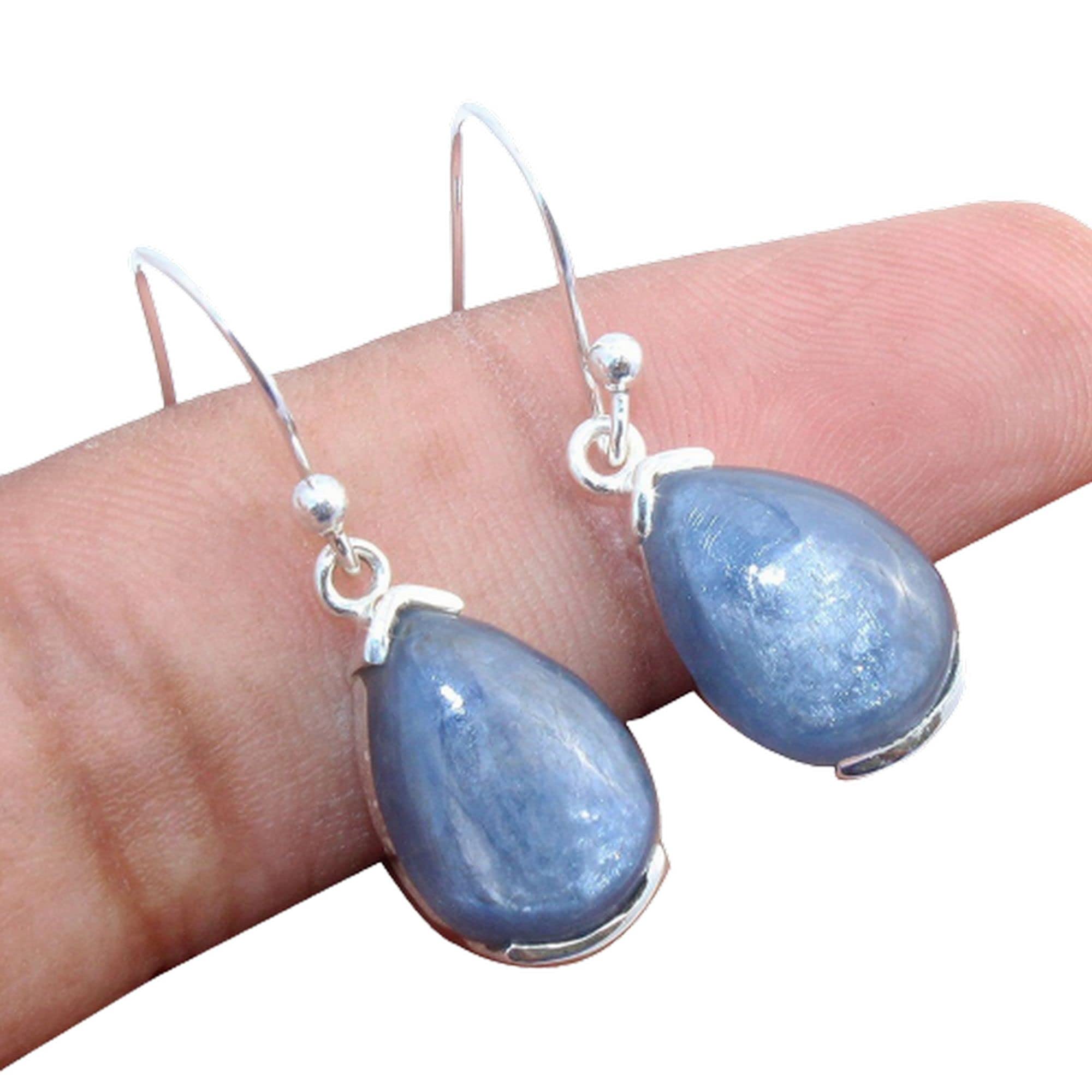 925 Sterling Silver Kyanite Drop Earrings for Women - Handmade Dangle Earrings | Elegant Jewelry Gift for Her | Perfect for Weddings, Parties & Special Occasions