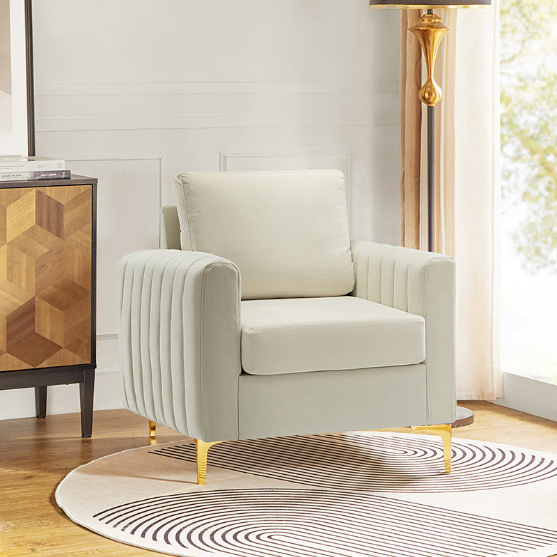 Luxury Didyme Velvet Club Armchair - Modern Accent Chair for Living Room, Bedroom & Office - Plush Upholstered Lounge Chair with Sturdy Wooden Legs - Perfect for Reading Nook, Home Theater & Cozy Spaces