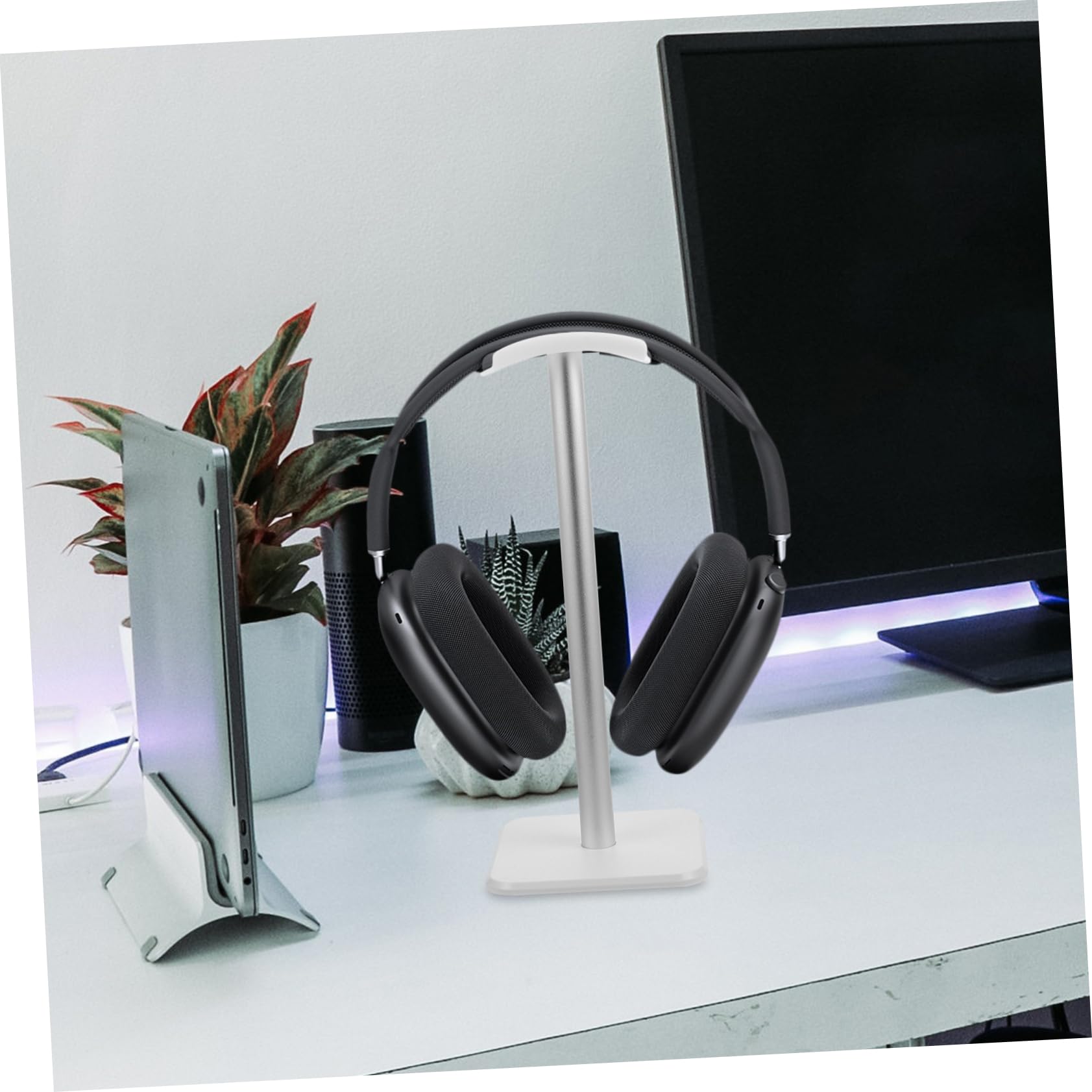 TOPPERFUN Innovative Aluminum Headphone Stand - Space Saving Desk Organizer for Gaming Headsets & Studio Headphones - Perfect for Office, Home & Gaming Setup