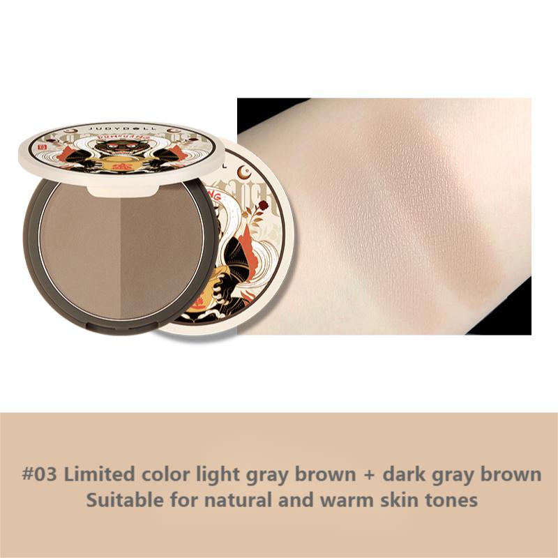 JUDYDOLL Two Tone Contouring Powder - Matte Bronzer & Highlighter for Face Sculpting - Perfect for Everyday Makeup & Professional Contouring Looks