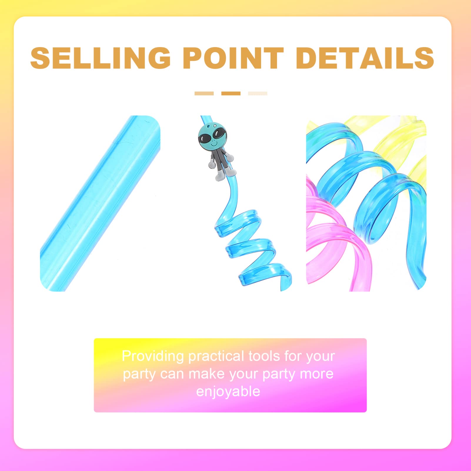 10Pcs Reusable Spiral Art Straws - Fun Plastic Drinking Straws for Kids, Luau Beach Parties & Birthday Supplies | Space Themed Crazy Straws, Baby & Child Safe PVC Straws for Smoothies, Cocktails & Creative Drinks