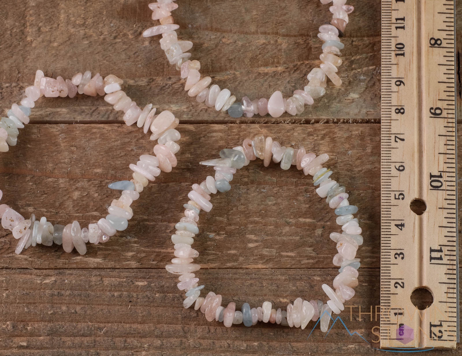 AQUAMARINE & MORGANITE Crystal Beaded Bracelet - Handmade Healing Gemstone Chip Bracelet for Women - Perfect for Meditation, Yoga & Spiritual Healing (E0630)