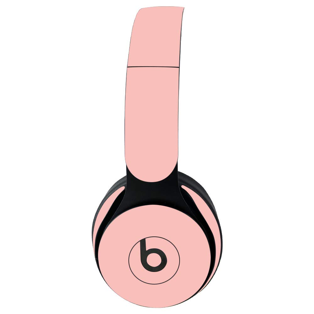 MightySkins Vinyl Skin Wrap for Beats Solo Pro Wireless Headphones - Solid Blush | Protective & Durable Decal Cover | Easy to Apply & Remove | Made in USA | Perfect for Travel, Workouts & Personalization