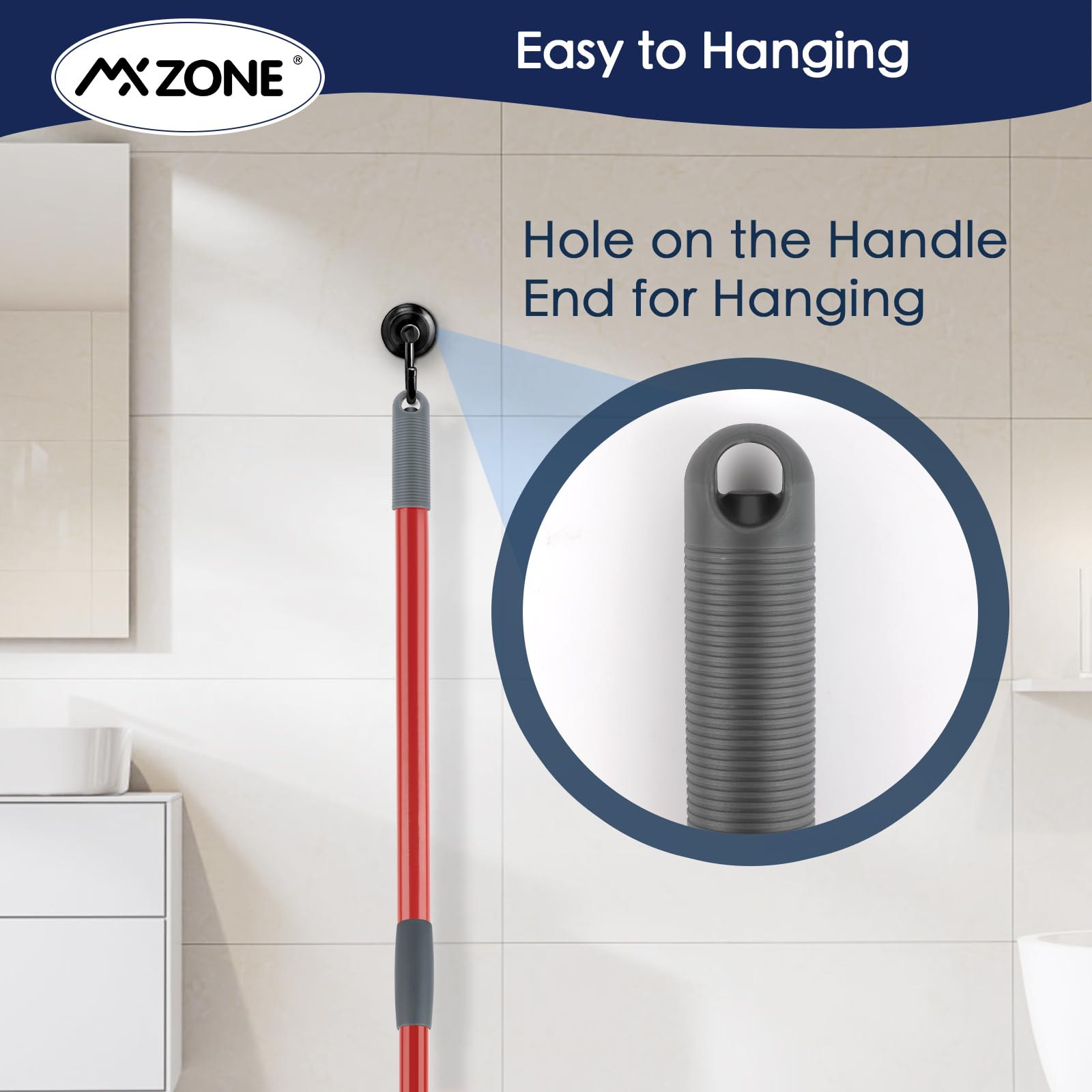 O Cedar Spin Mop Handle Replacement - 4-Section Adjustable 30-58 Inch Mop Stick for Floor Cleaning (Compatible with O Cedar Spin Mop & Bucket) - Perfect for Hardwood, Tile & Laminate Floors