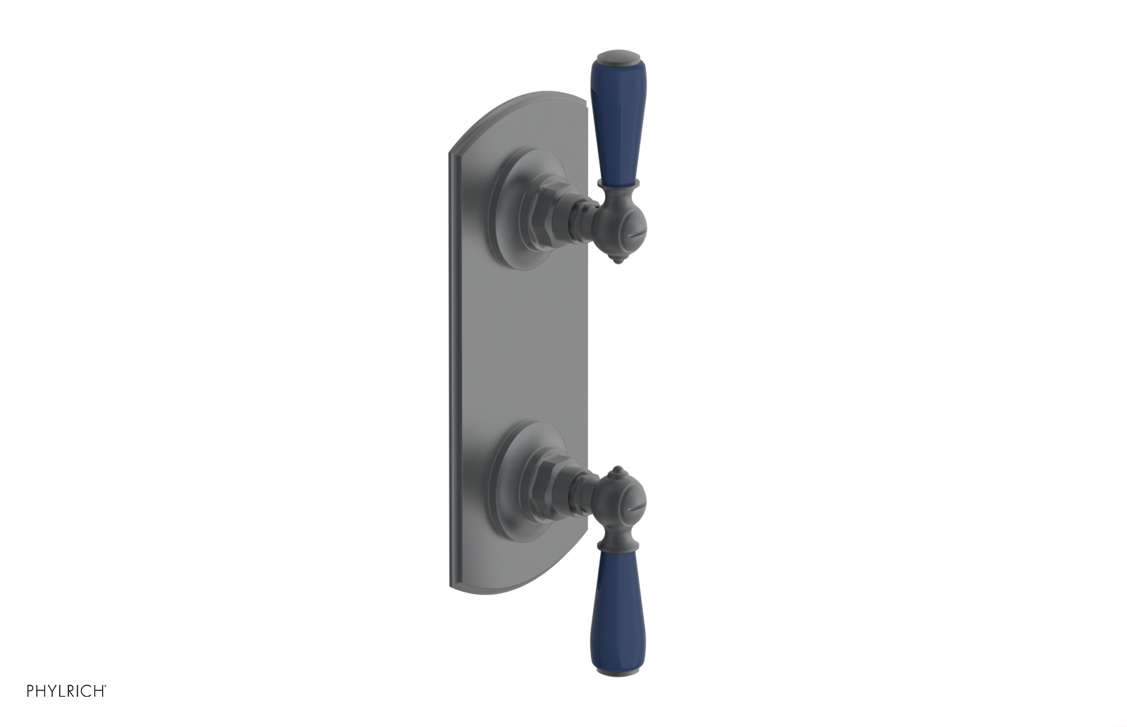 Jamestown Thermostatic Shower Valve with Volume Control & Diverter - Navy Blue Accents (Model 4-738) | Perfect for Modern Bathroom Renovations & Spa-Like Shower Experiences