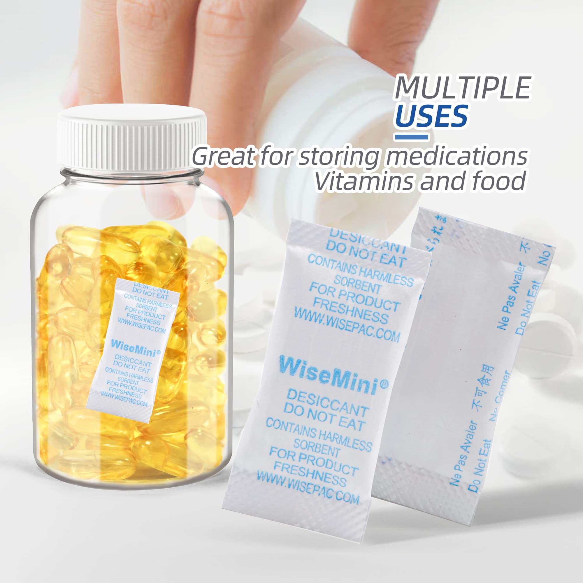 Wisesorb 1 Gram 1400 Packs Food Grade Silica Gel Packets - Moisture Absorber for Food Storage, Electronics, Documents & Closet Dehumidifier - Reusable Desiccant Packs for Dry Cabinet, Shoe Box & Travel