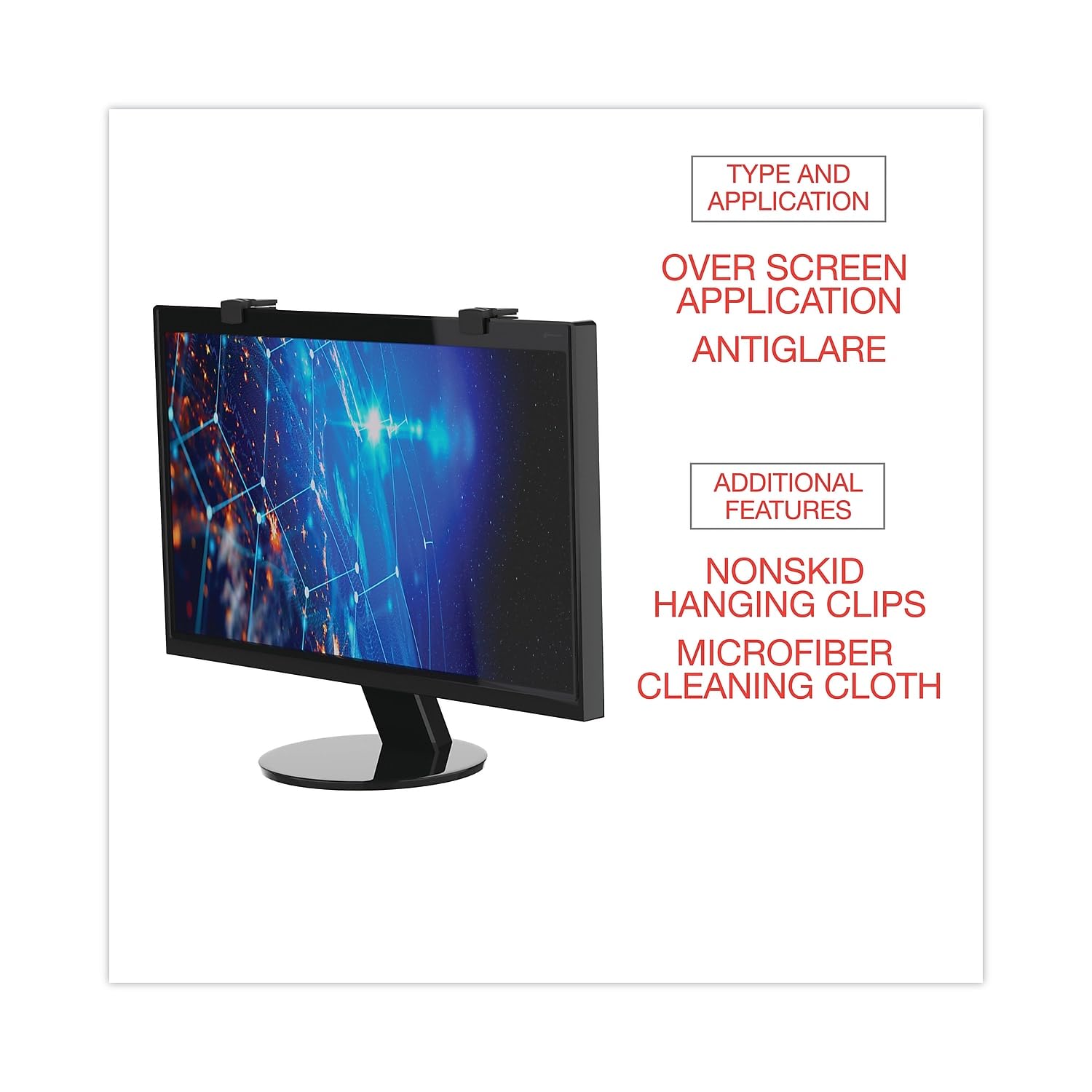 Innovera IVR46405 Anti-Glare LCD Screen Protector for 22-Inch Flat Panel Monitors - Reduce Eye Strain for Office Work & Gaming