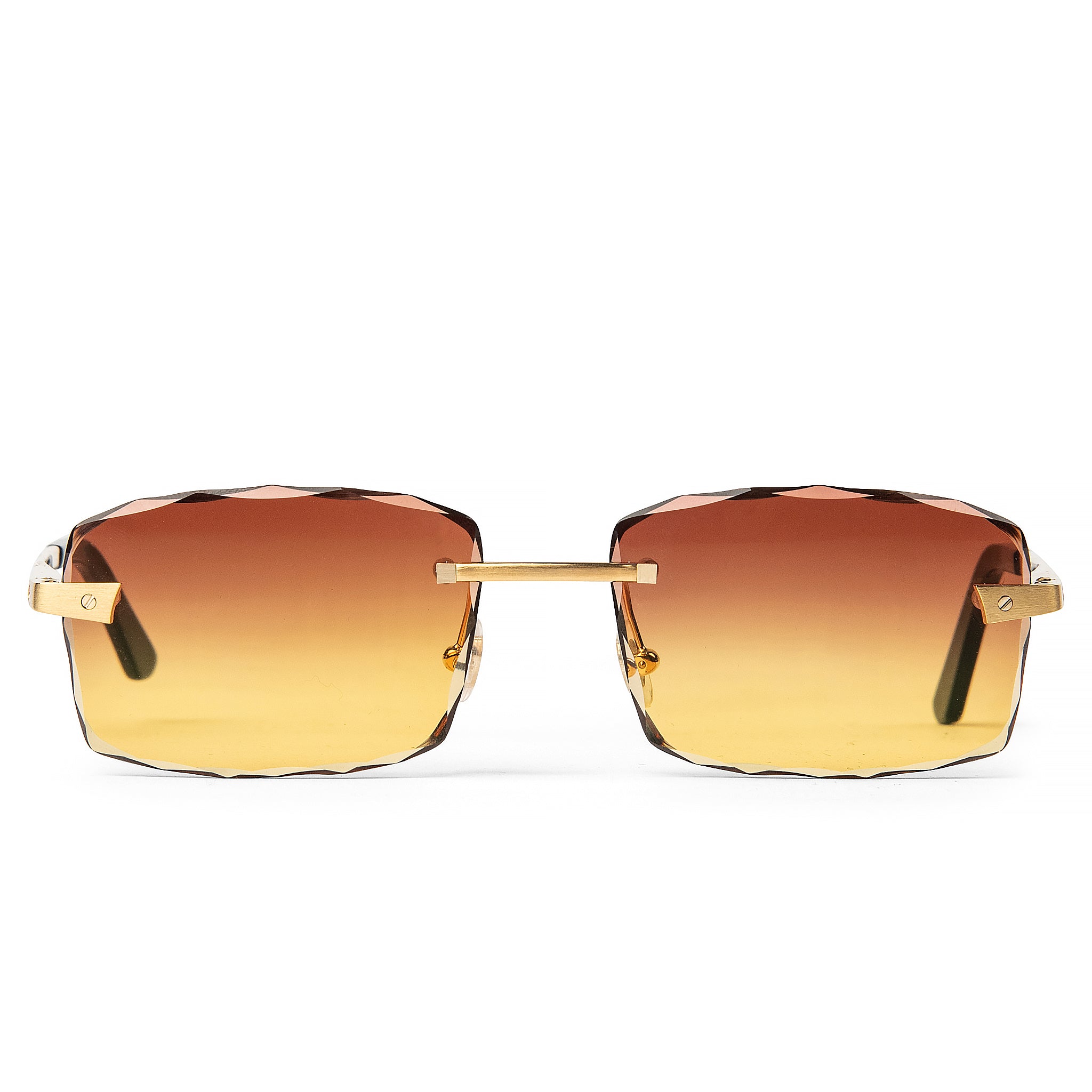 Cartier CT0167O 004 Santos De Cartier Rimless Sunglasses - Luxury Designer Eyewear for Men & Women | UV Protection, Lightweight Comfort | Perfect for Driving, Travel & Fashion Statement