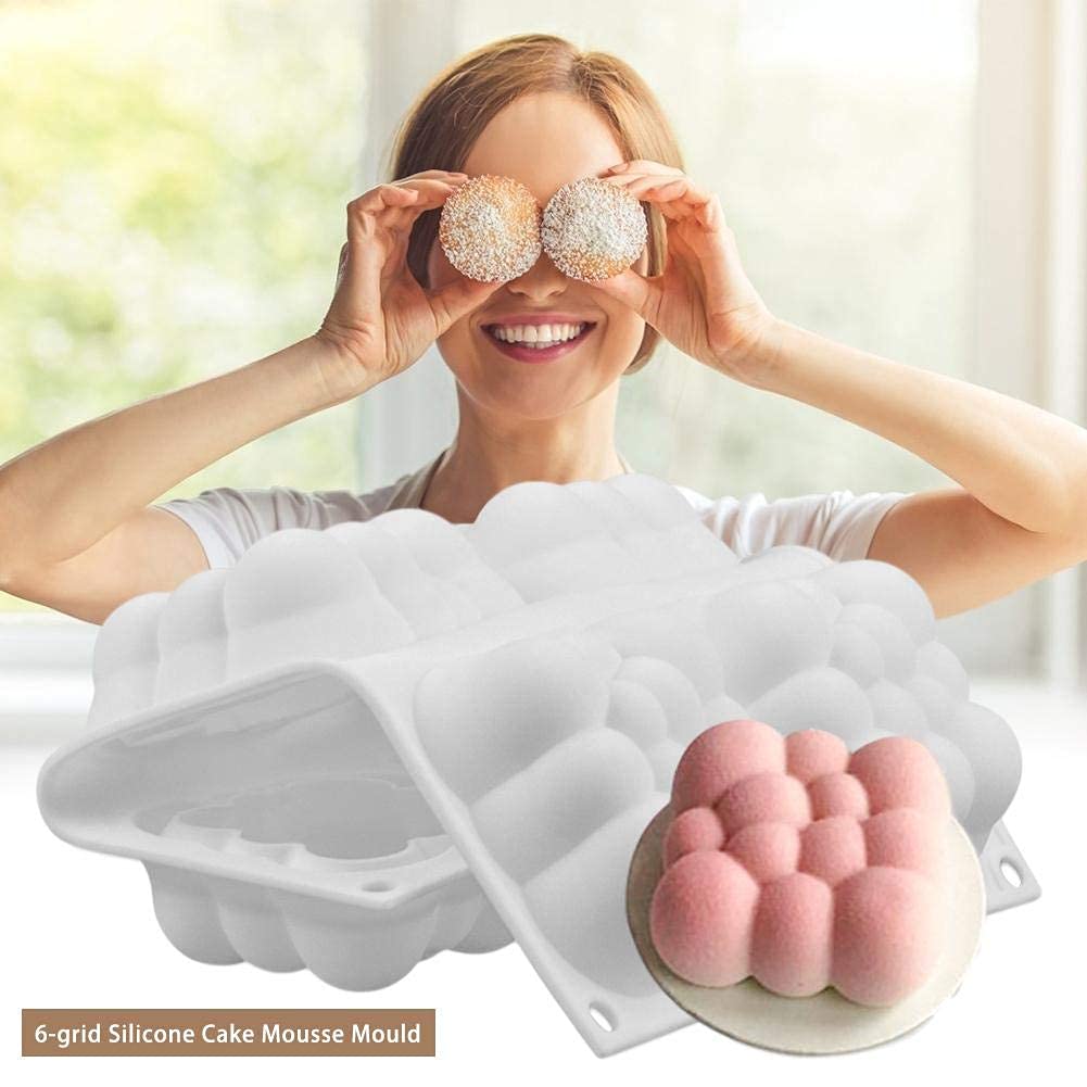 CHQUAN Bubble Cloud Silicone Mold - 3D Square Baking Mold for Cakes, Desserts, Soap, Jelly, Bread, Pudding & Muffins | Perfect for DIY Baking, Candy Making & Home Decor