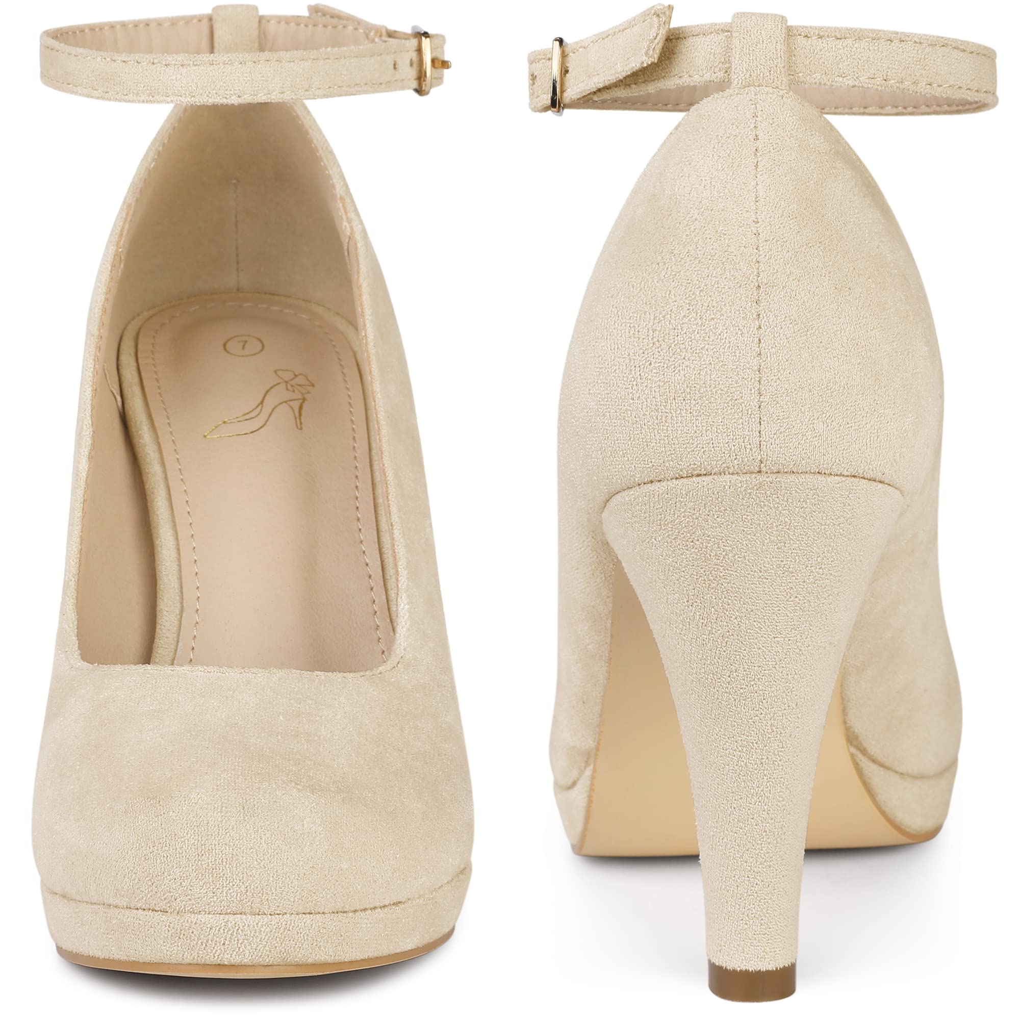 Perphy Women's Mary Jane Pumps - Round Toe Stiletto Heels for Work, Party & Wedding | Comfortable Dress Shoes for Office, Date Night & Special Occasions