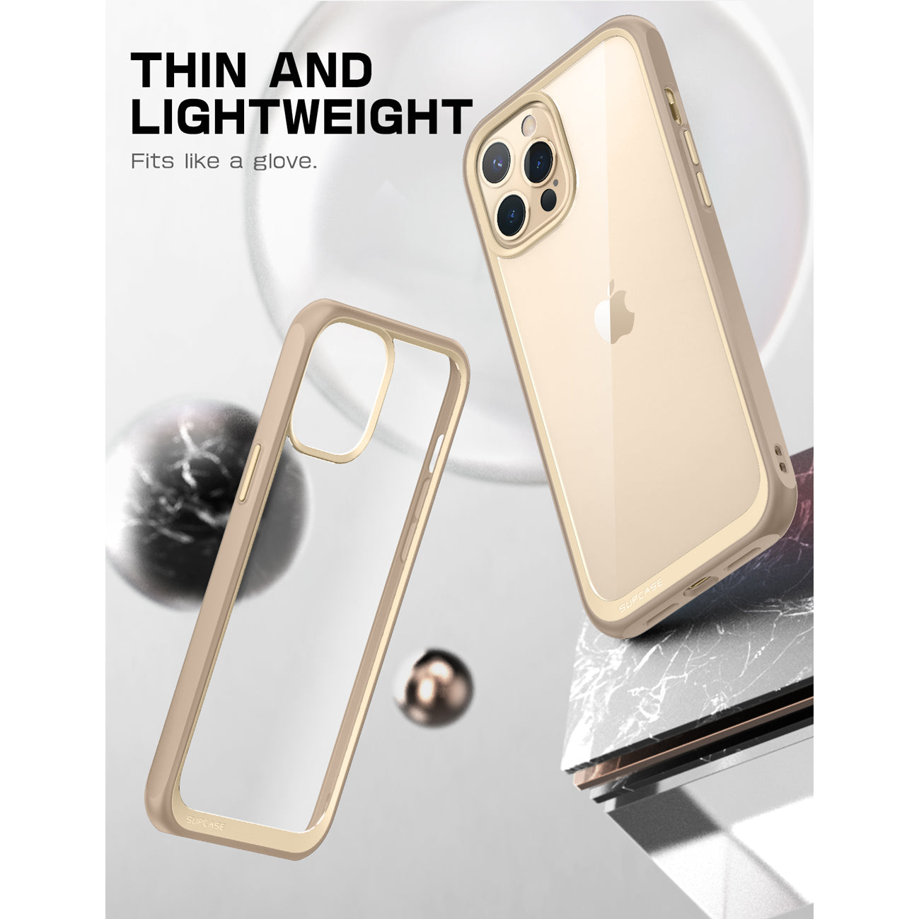 iPhone 13 Pro Case 6.1 Inch - Slim Clear Protective Cover with Shockproof Design | Unicorn Beetle Style in Tan | Perfect for Daily Use, Outdoor Activities & Travel Protection