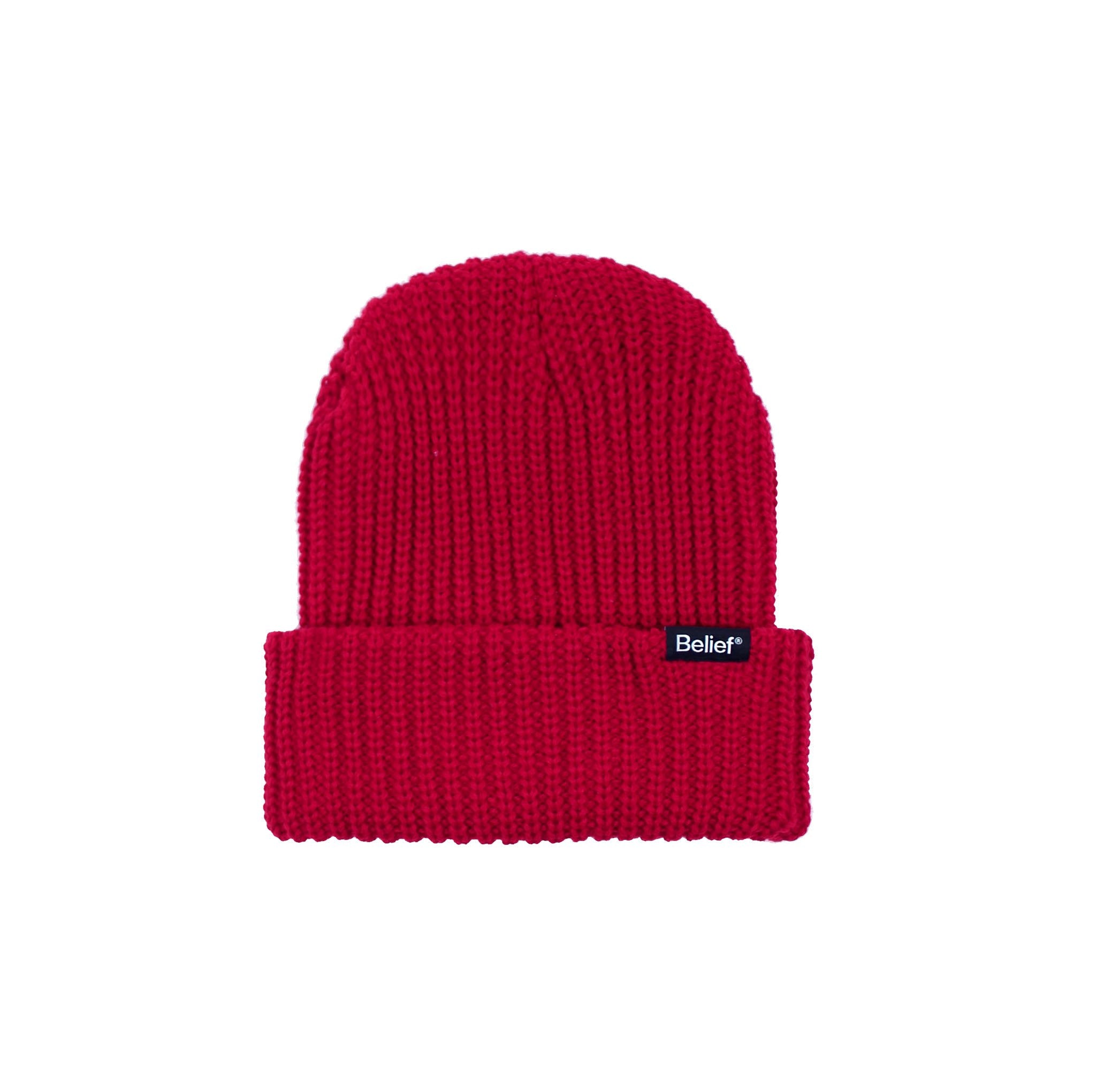 Belief NYC Lumberjack Beanie - Dark Red Winter Hat for Men & Women - Warm Knit Beanie for Outdoor Activities, Skiing, and Snowboarding