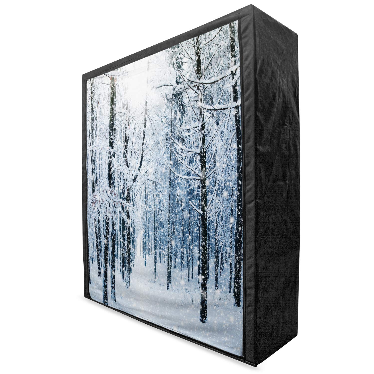Ambesonne Winter Portable Fabric Wardrobe with Shelves - 59