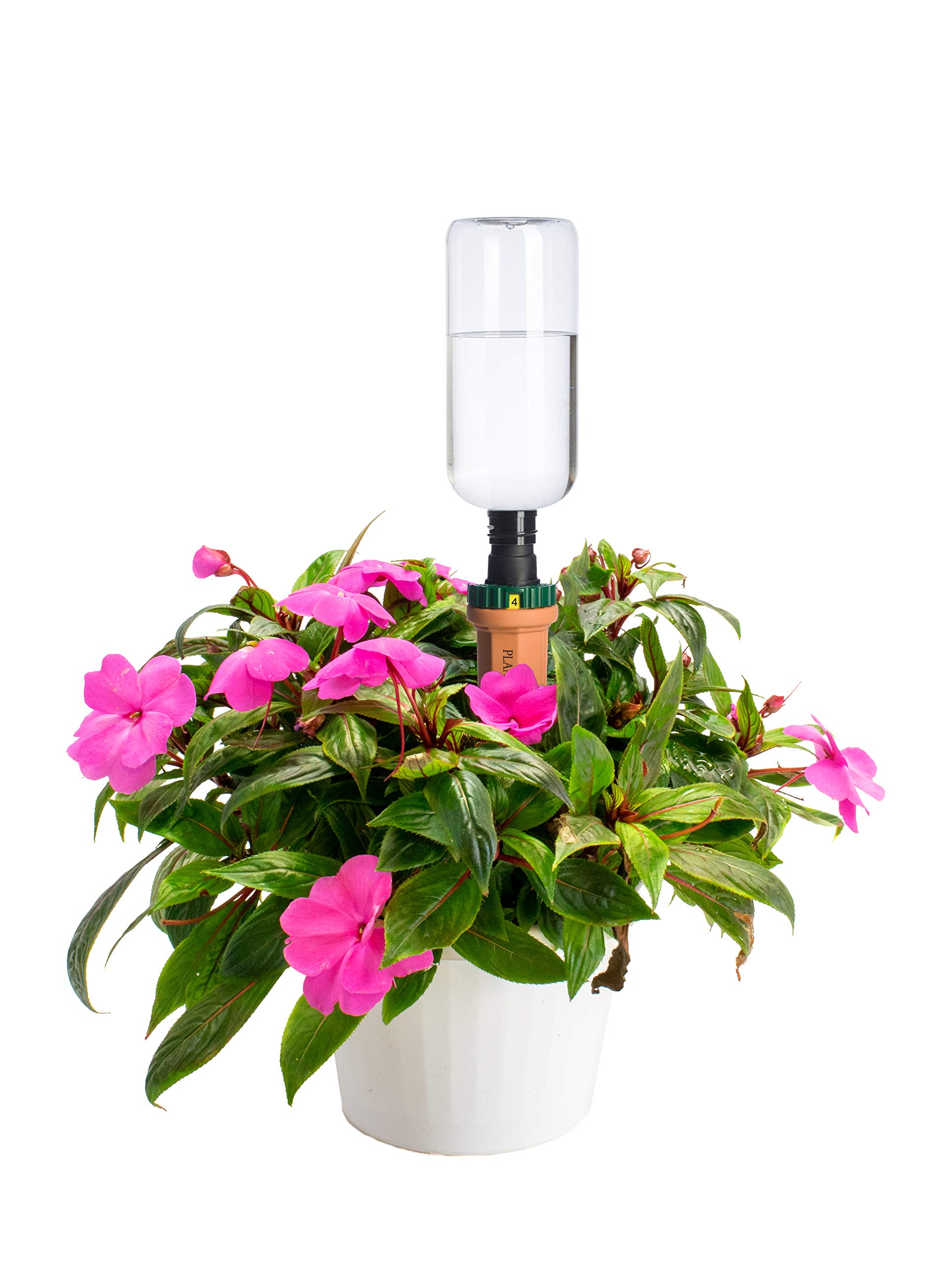 Adjustable Quick Connect Plastic Bottle Stake Set for Plants - 4 Pack | Garden Watering System for Potted Plants, Hydroponics & Indoor Gardening