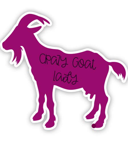 Crazy Goat Lady - 5 Inch Vinyl Sticker - Waterproof Decal for Car, Laptop, iPad - Perfect for Outdoor Use & Personalizing Devices