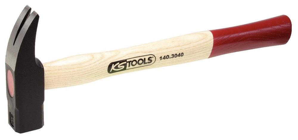 KS TOOLS 140.3030 300g Claw Hammer - Heavy Duty Steel Construction with Ergonomic Non-Slip Grip - Perfect for Carpentry, Woodworking, Construction and DIY Home Projects