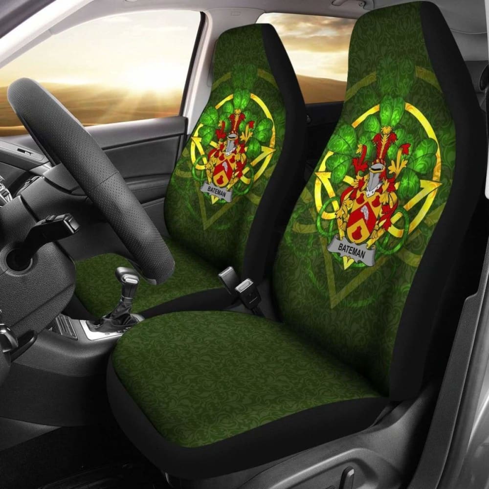 Bateman Ireland Car Seat Cover Set of 2 - Celtic Shamrock Design for Auto Protection | Perfect for Cars, SUVs & Trucks | Waterproof & Durable Seat Protectors