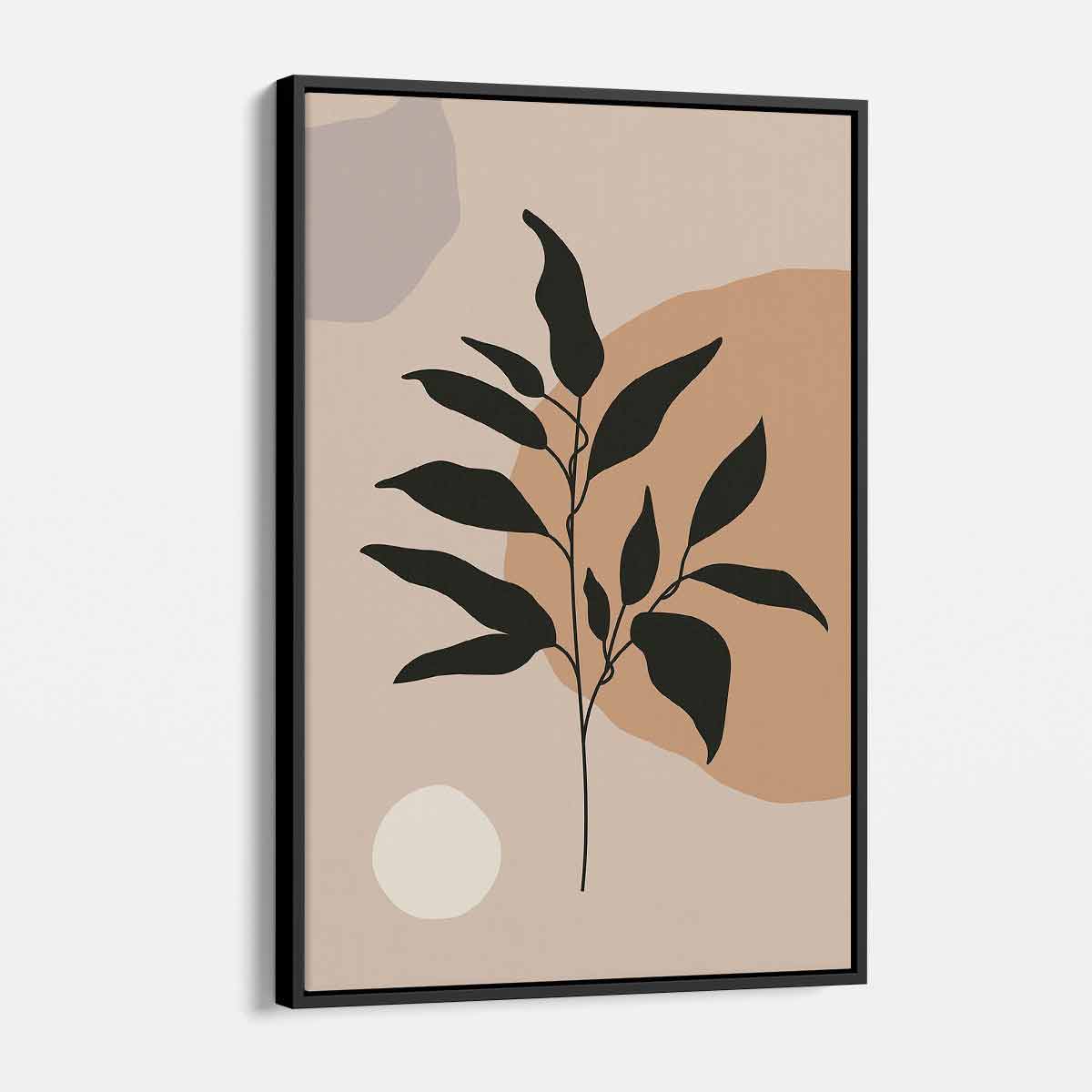 Beige Leaf Wall Art Canvas - Modern Botanical Home Decor for Living Room, Bedroom & Office - 92cm x 92cm Large Abstract Nature Painting