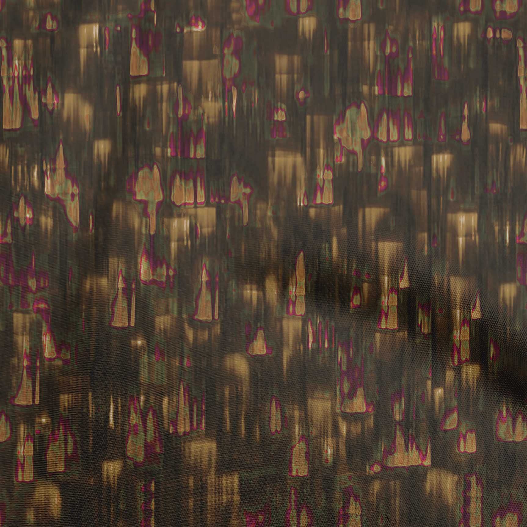 Premium Brown Abstract Printed Polyester Spandex Fabric - 56