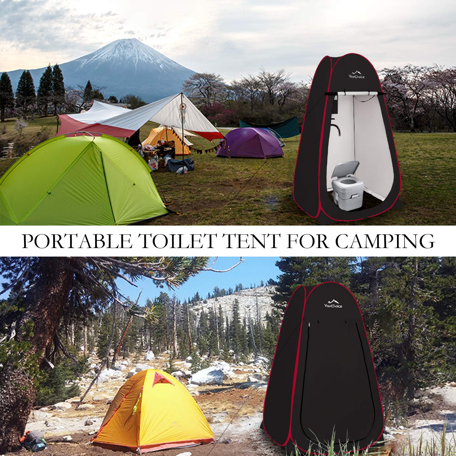 6.89FT Oversized Pop Up Privacy Tent for Camping - Portable Shower Changing Room & Outdoor Toilet Shelter | Perfect for Beach, Hiking, and Backpacking Trips