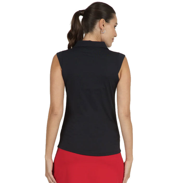 Ibkul Solid Sleeveless Women's Golf Polo Shirt - Moisture Wicking Athletic Top for Golf, Tennis & Summer Outdoor Sports