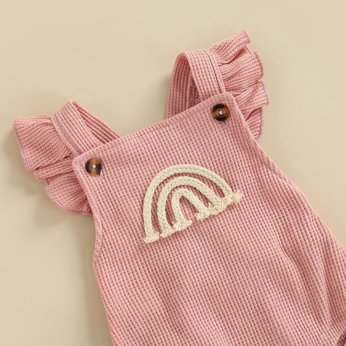 Boho Baby Girl Romper - Cotton Linen Straps Bodysuit Top for Newborns | Summer Outfits for Girls | Perfect for Beach, Park & Family Photos
