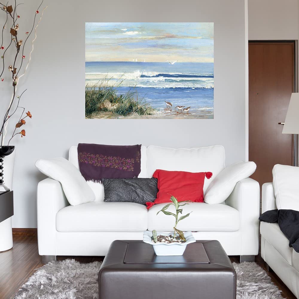 Fine Art Canvas Beachcombers Wall Decor by Sally Swatland - 43x32 Inch Ready to Hang Painting for Living Room, Bedroom, Office & More - Coastal Home Decor & Beach House Wall Art