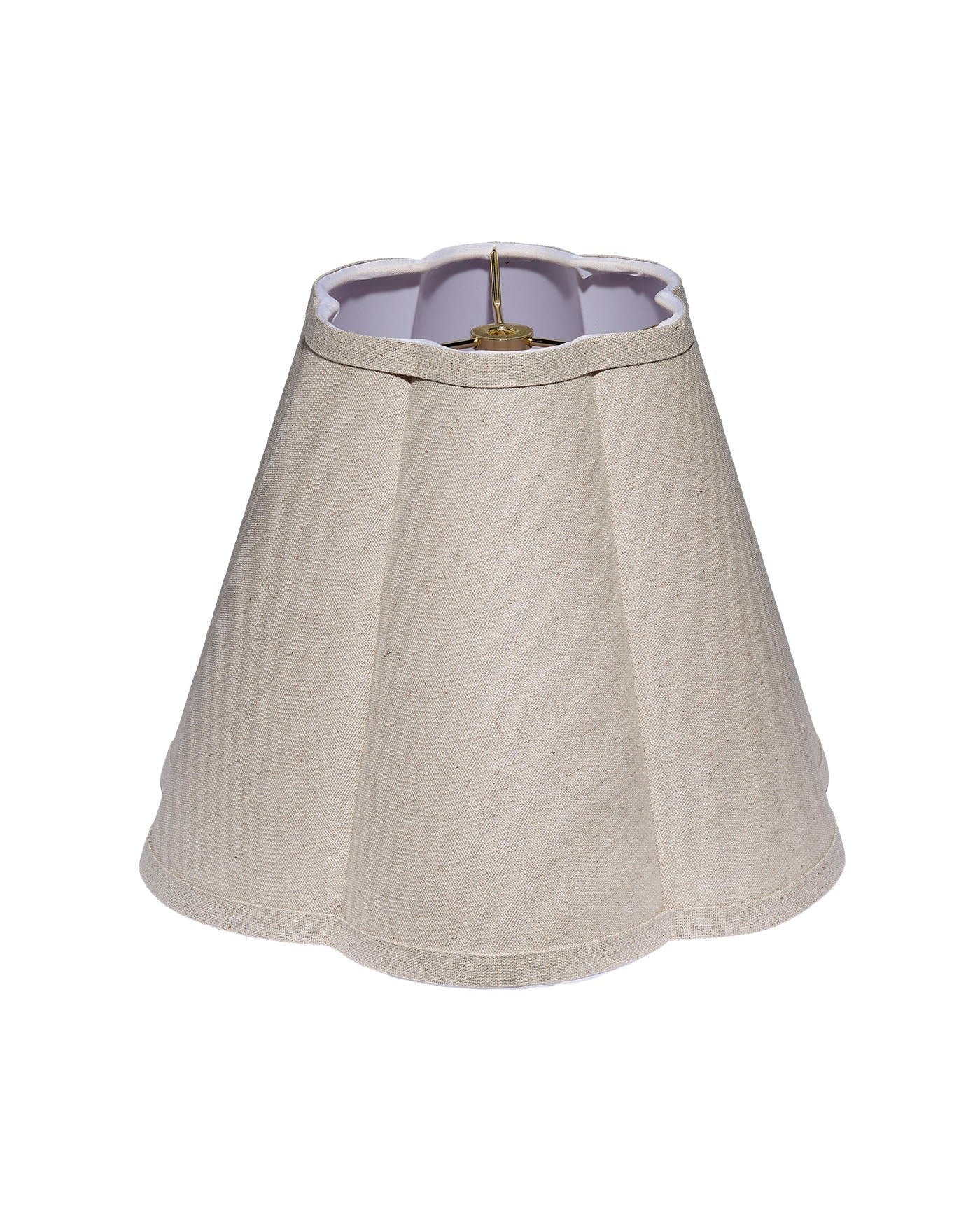 Natural Linen Scalloped Lamp Shade - Elegant Handmade Fabric Lampshade for Bedroom, Living Room & Nursery Decor - Perfect for Boho, Farmhouse & Coastal Style Homes