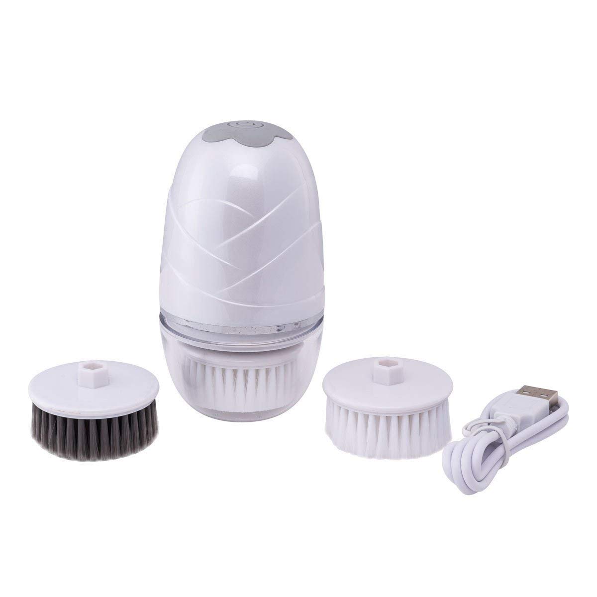 Rechargeable Waterproof Sonic Facial Cleansing Brush - Gentle Exfoliating with 2 Speed Settings & 3 Interchangeable Heads - Compact & Easy to Use for Daily Skincare Routine at Home or Travel