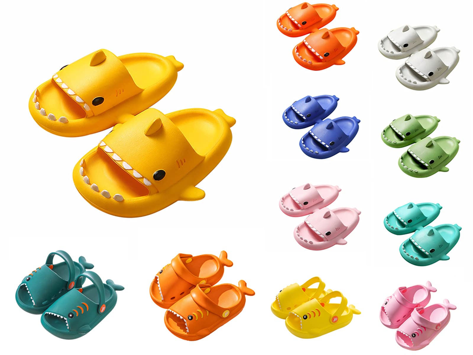 **Boys & Girls Water Sandals for Toddlers - Shark Design Cartoon Clogs | Non-Slip Beach & Pool Shoes for Kids**    *Perfect for Beach Trips, Poolside Play, and Summer Adventures!*