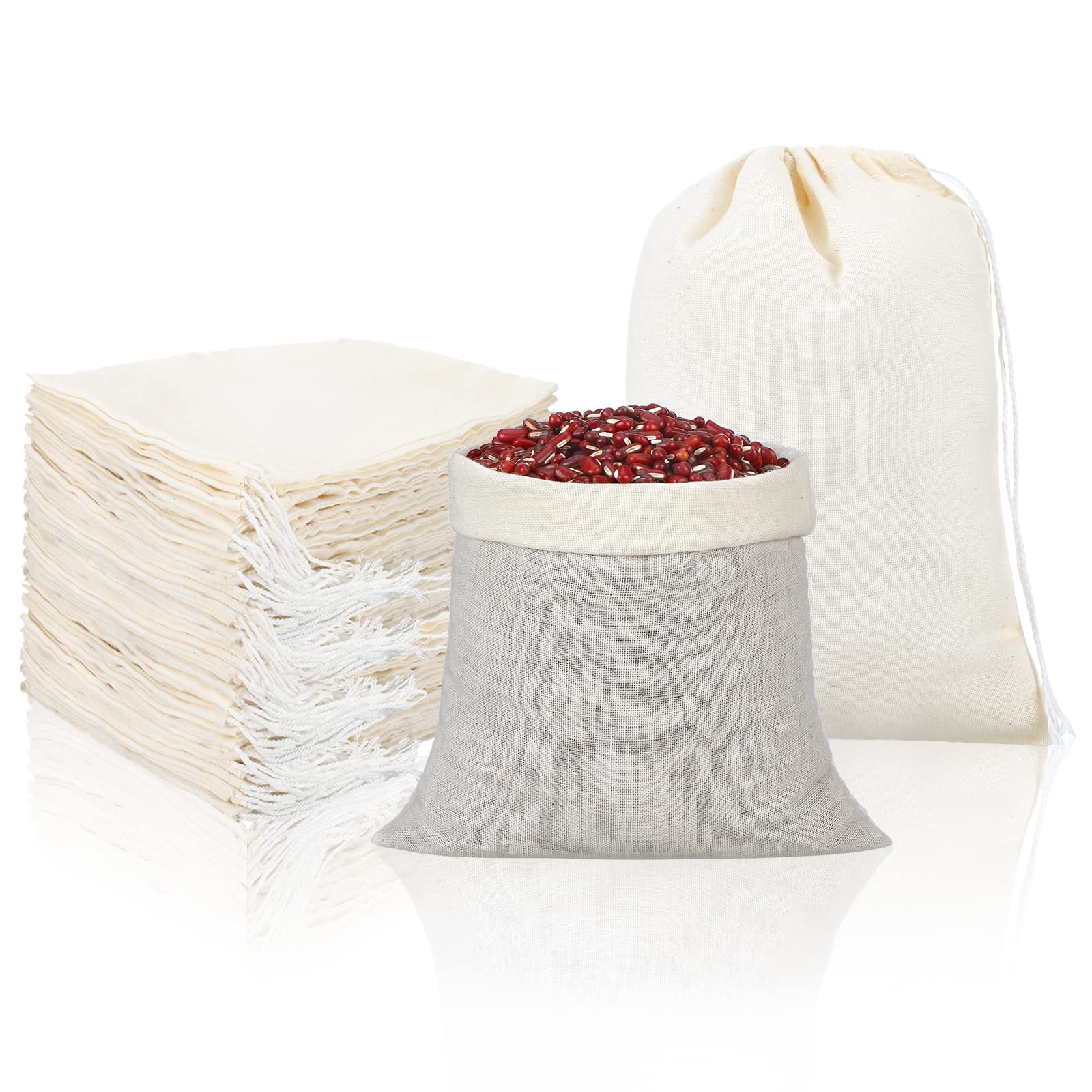 Tatuo 400-Piece Cotton Muslin Drawstring Bags - Reusable Cloth Pouches for Jewelry, Party Favors & Gifts (5x7 Inches) | Bulk Empty Canvas Bags for Home, Wedding, Baby Shower & DIY Crafts