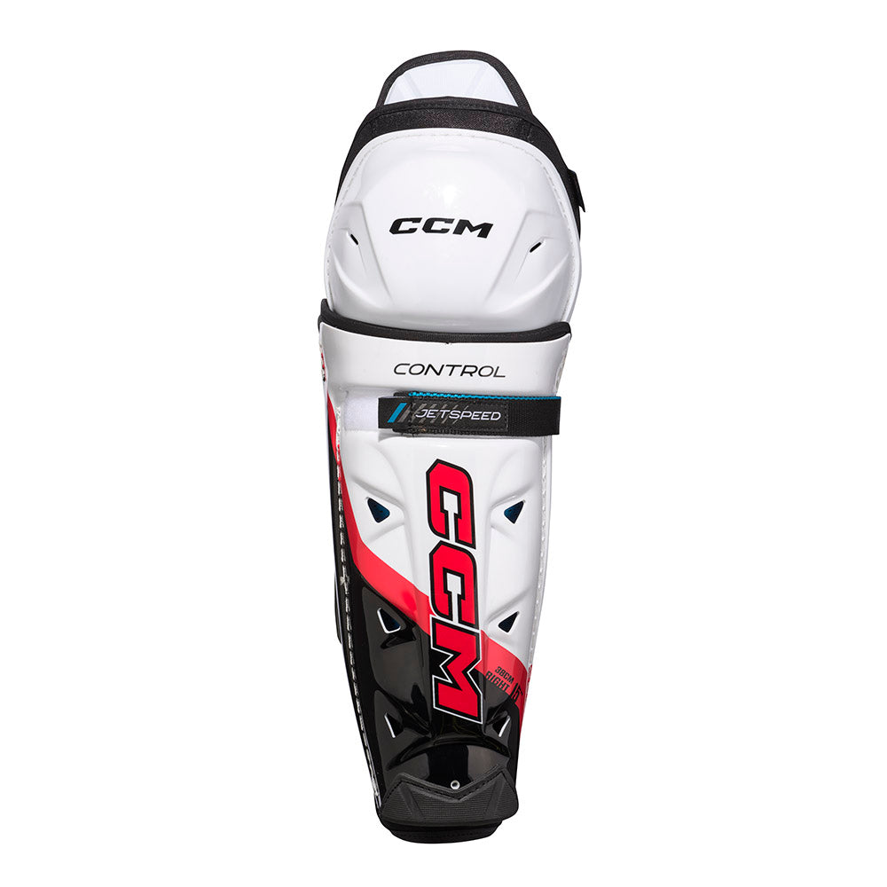 CCM Jetspeed Control 2023 Junior Ice Hockey Shin Guards - Youth Protective Gear for Hockey Players - Perfect for Practice & Games