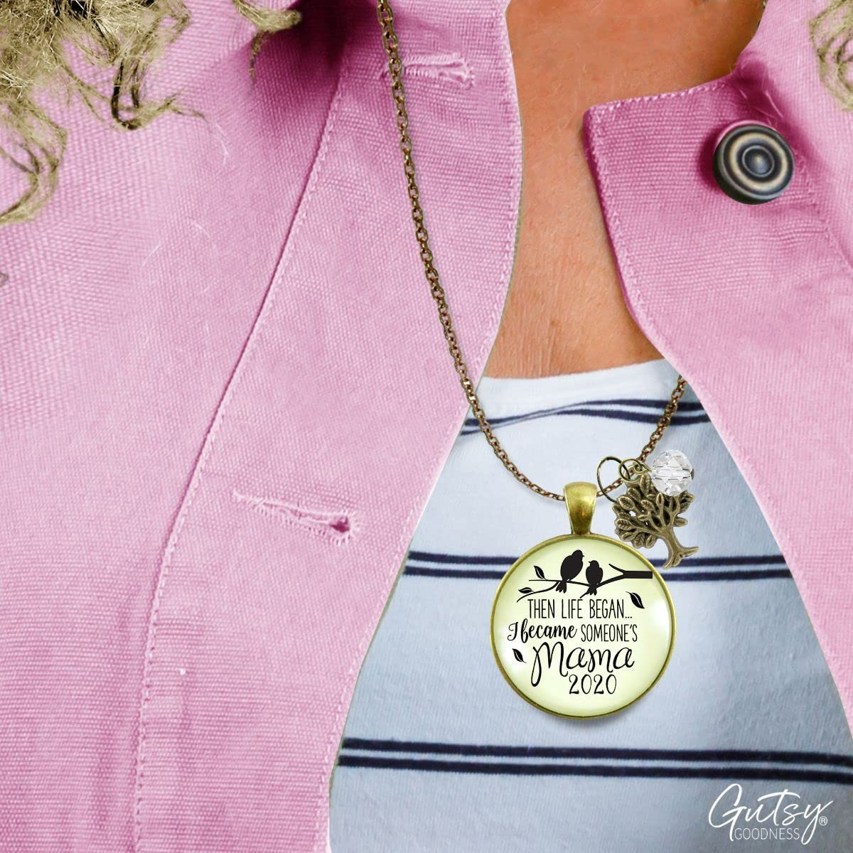 Meaningful Mom Jewelry Gift - New Mom Necklace 'Then Life Began' 2020 Edition, 36