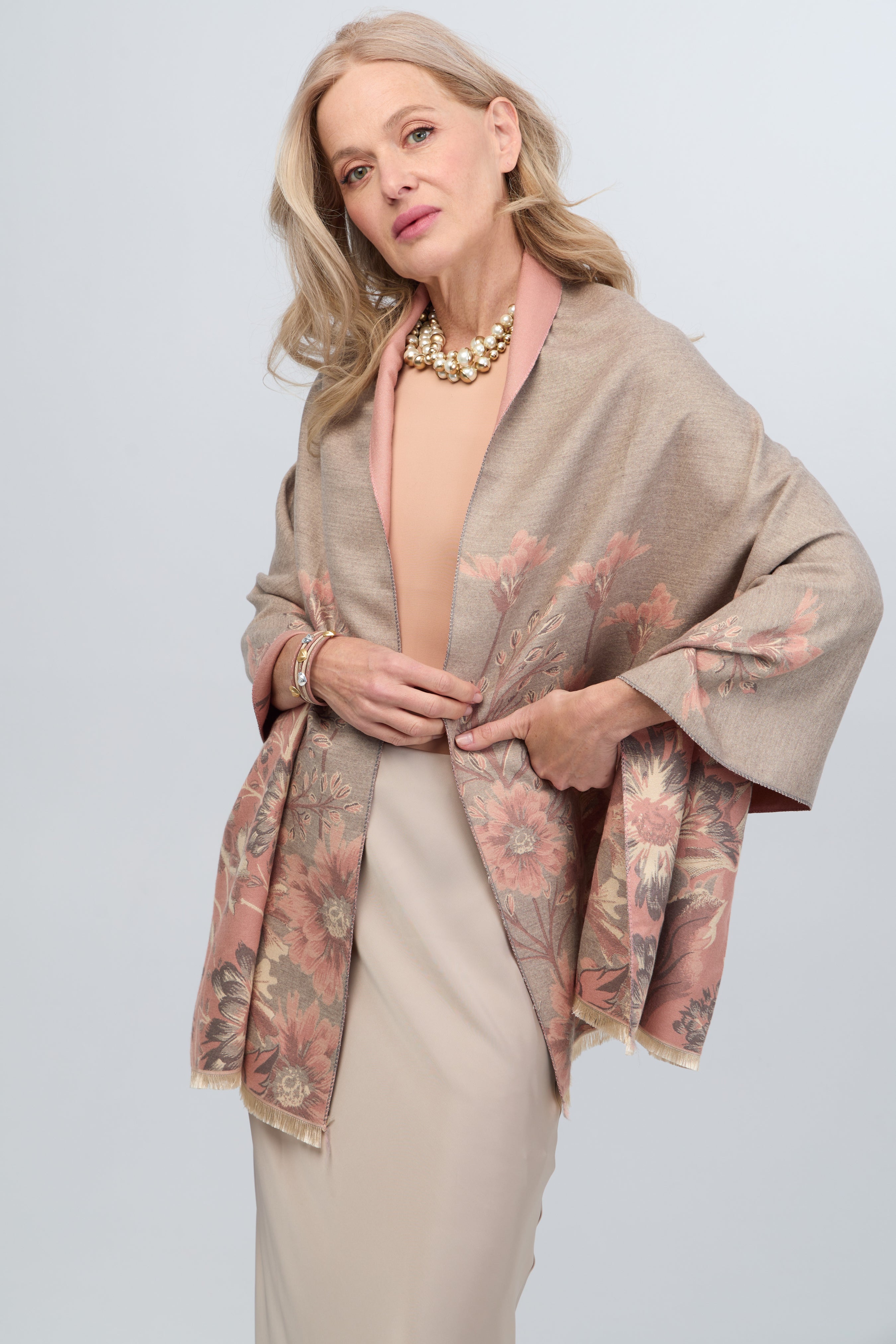 Reversible Floral Oversized Scarf - Soft Winter Shawl Wrap for Women - Perfect for Cold Weather, Travel & Fashion Accessories