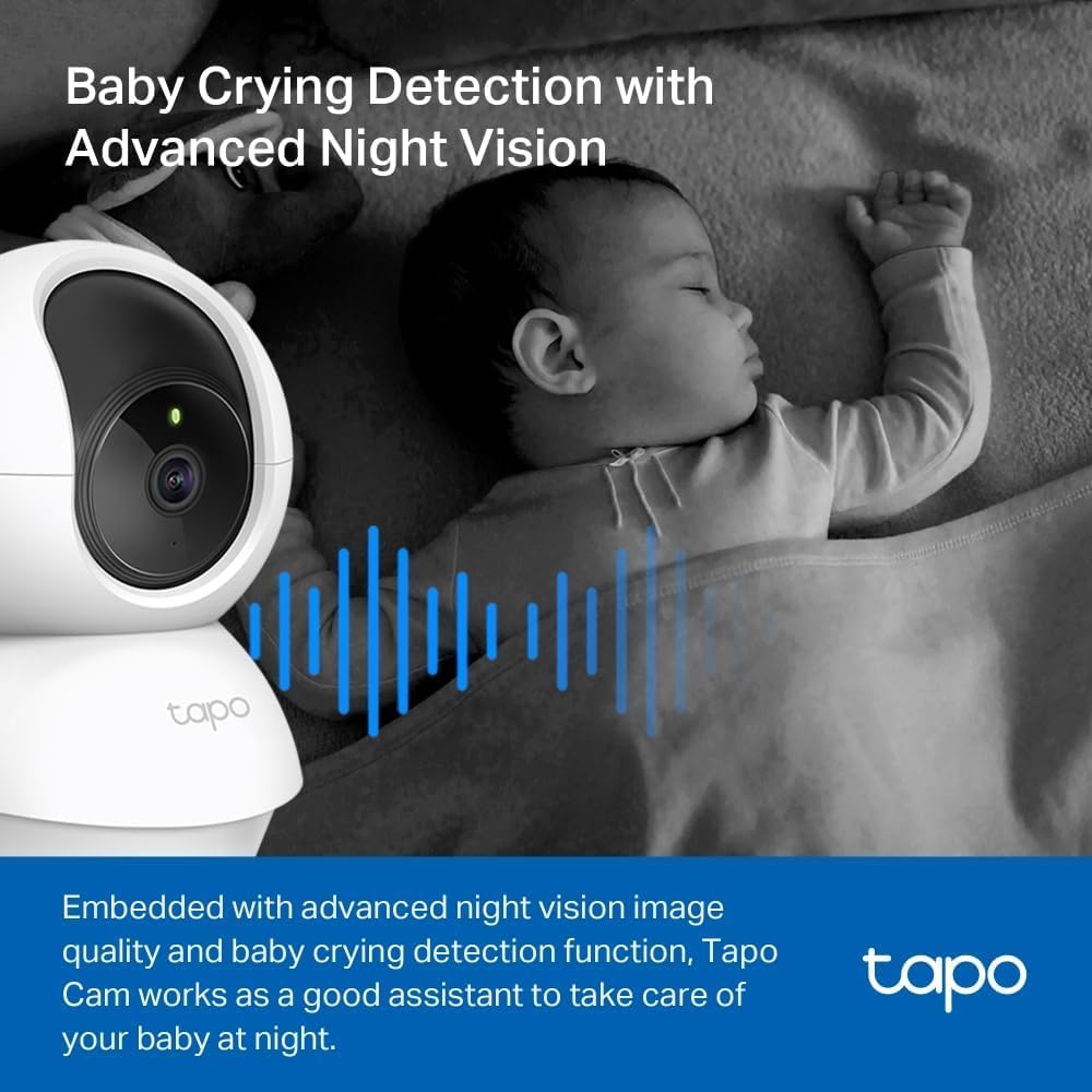Tapo C210 2 Pack Pan/Tilt Indoor Security Camera - 2K 3MP WiFi Pet & Baby Monitor with AI Detection, 360° View, Night Vision, No Monthly Fee - Works with Alexa & Google Assistant for Home, Nursery & Pet Safety