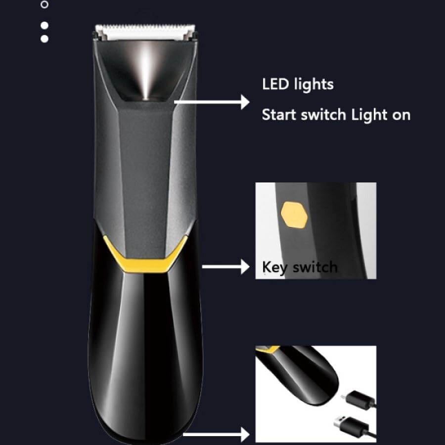 Professional Electric Hair Clippers for Men & Women - Body Groomer for Chest, Armpit, Groin & Private Parts - Waterproof Trimmer for Smooth Shaving at Home or Travel