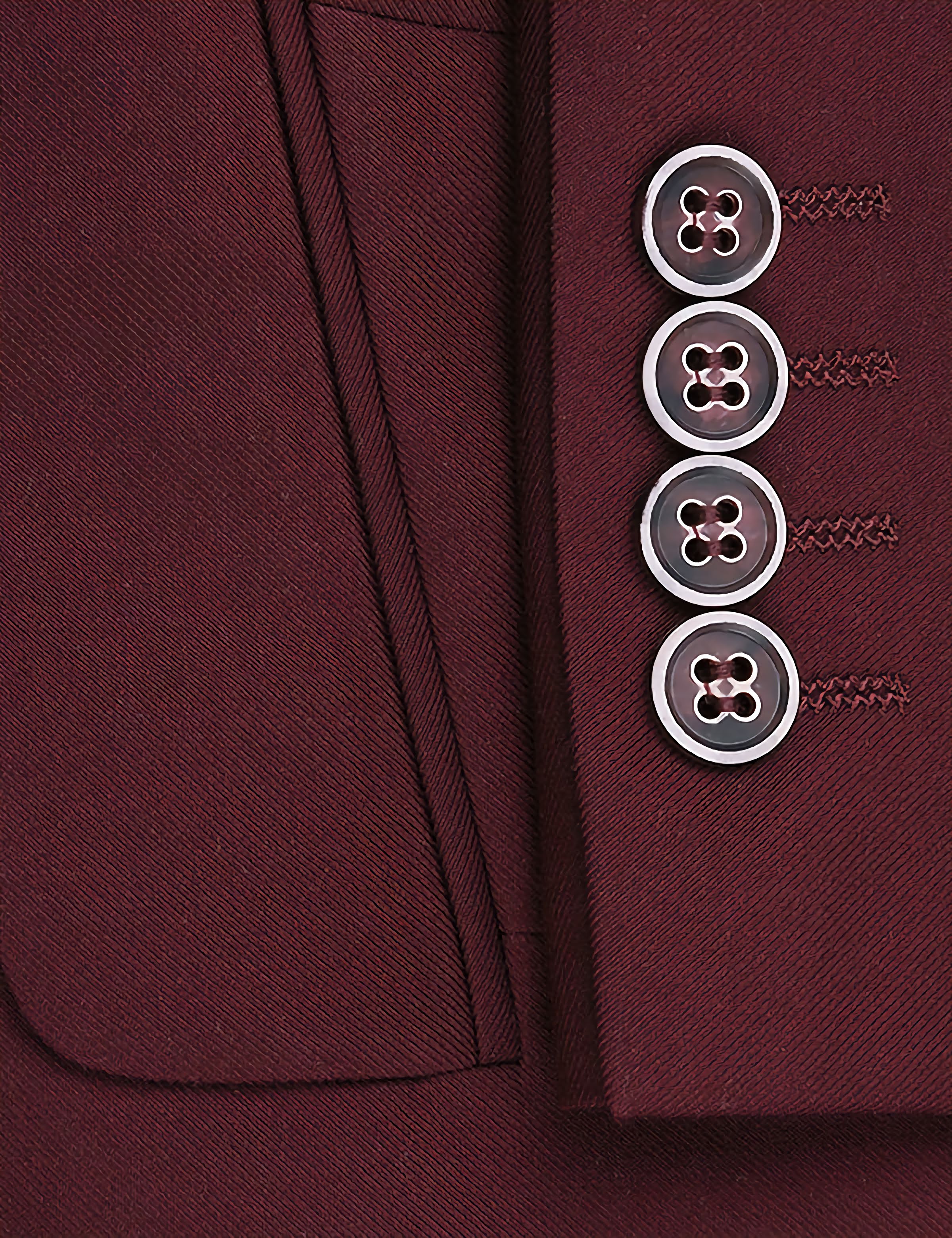 Classic 2-Button Burgundy Men's Suit Set - Formal Business Attire for Weddings, Interviews & Office Wear