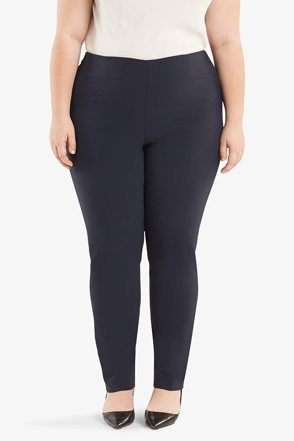 Foster Cigarette Pants for Women - High Waist PowerStretch Slim Fit Trousers in Dark Navy | Perfect for Yoga, Workouts & Casual Wear