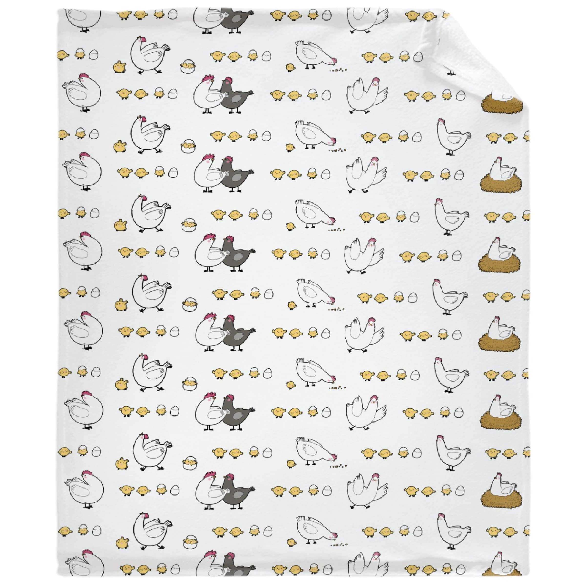 Lynnezilla Chicken Throw Blanket - Ultra Soft Plush Fluffy Flannel Blanket 80
