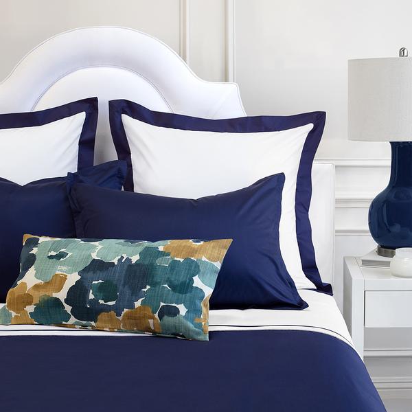 Premium Navy Blue Hayes Euro Sham Pillowcase - 26x26 Inches, 100% Cotton, Hotel Luxury Bedding - Perfect for Master Bedroom, Guest Room & Home Decor