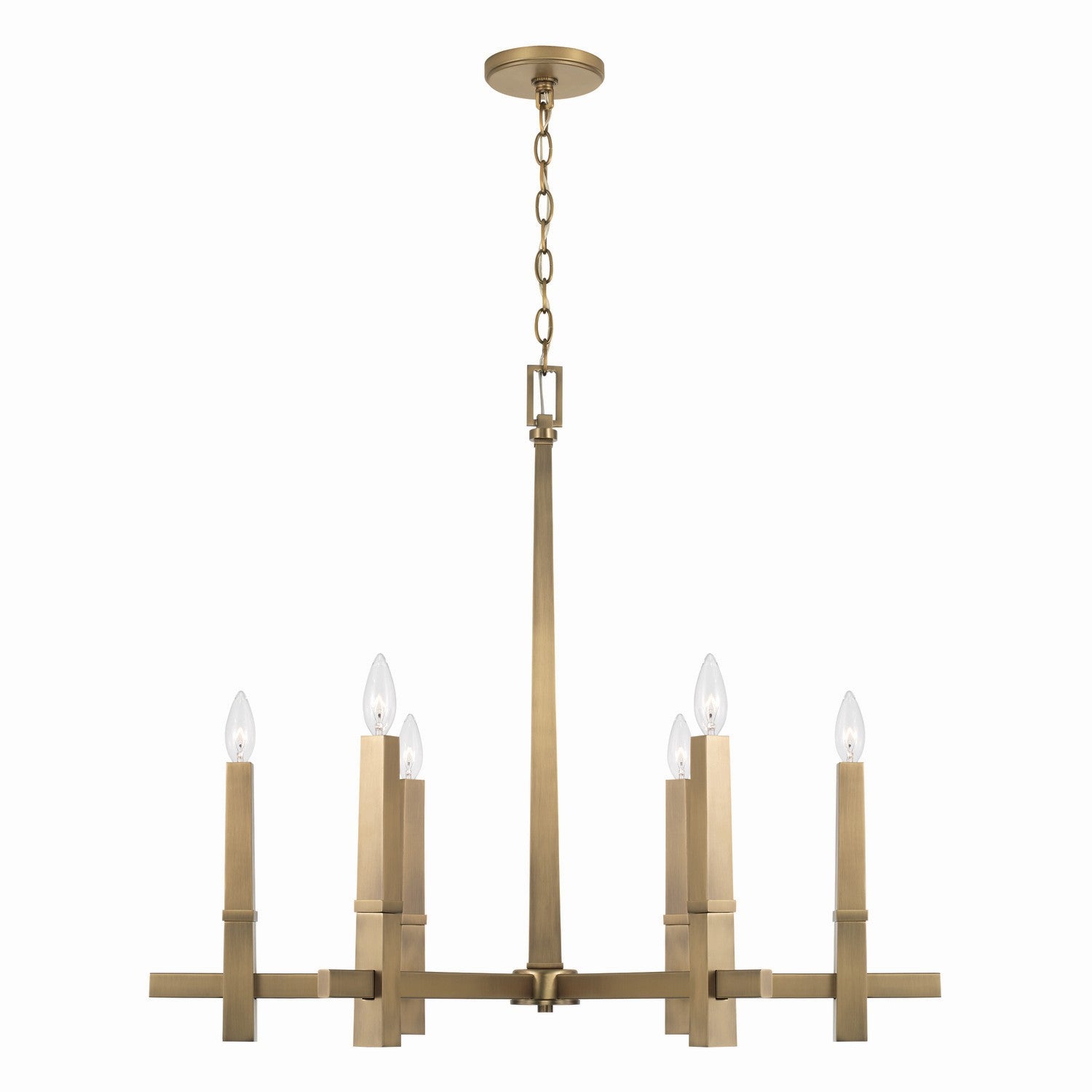 Elegant Six-Light Chandelier by Capital Lighting - Perfect for Dining Room, Living Room & Bedroom Ceiling Decor