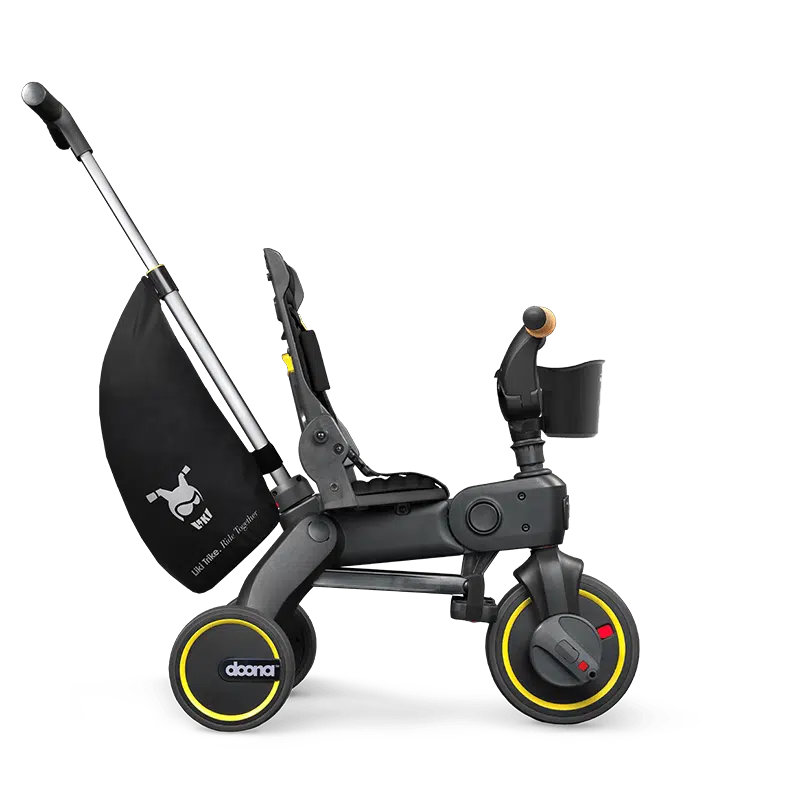 Doona Liki Trike S5 Nitro Black - Lightweight Foldable Baby Stroller & Tricycle for Toddlers - Perfect for Park Rides, Shopping, and Travel Adventures