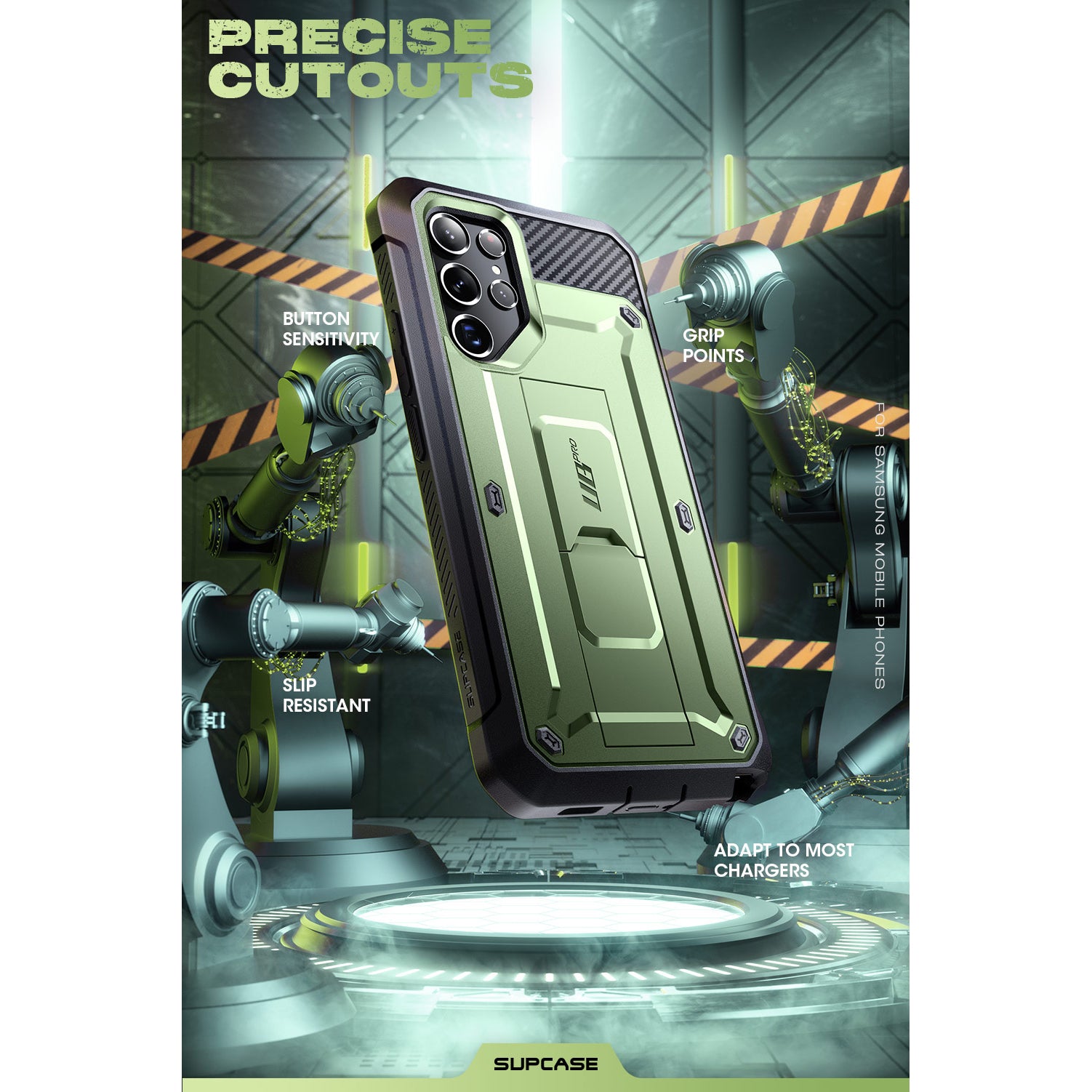 Samsung Galaxy S22 Ultra Unicorn Beetle Pro Case - Heavy Duty Rugged Protective Cover with Shock Absorption, Dark Green - Perfect for Outdoor Adventures, Construction Work & Extreme Sports