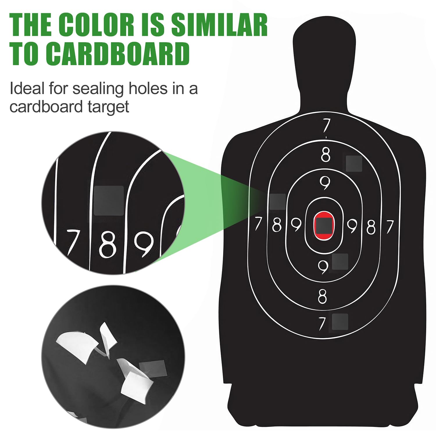 4000pcs/4 Rolls 0.87in Square Shooting Target Stickers - Black Adhesive Bullseye Pasters for Gun Range Practice | Perfect for Pistol, Rifle & Archery Training at Indoor/Outdoor Shooting Ranges